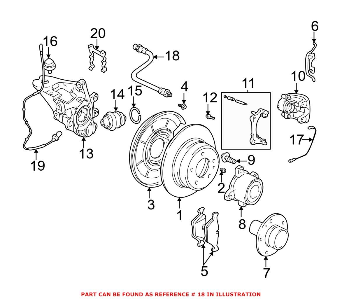 BMW Brake Hose - Rear 34301166248